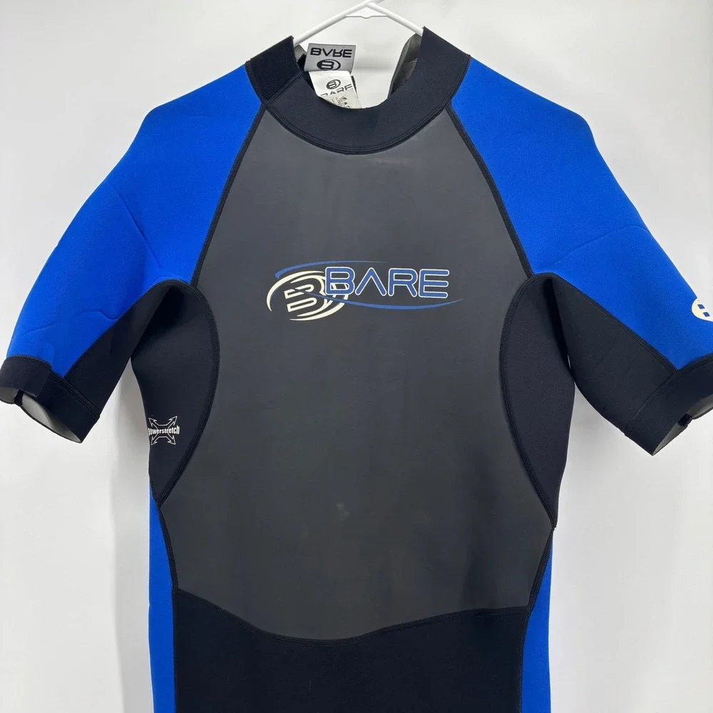 Bare Ignite Wetsuit Shorty Mens ML Blue Black Powerstretch Neoprene Diving Surf